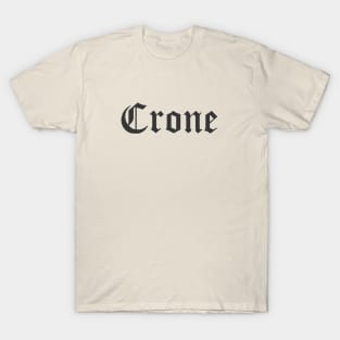 Gothic Crone Text in Grey T-Shirt